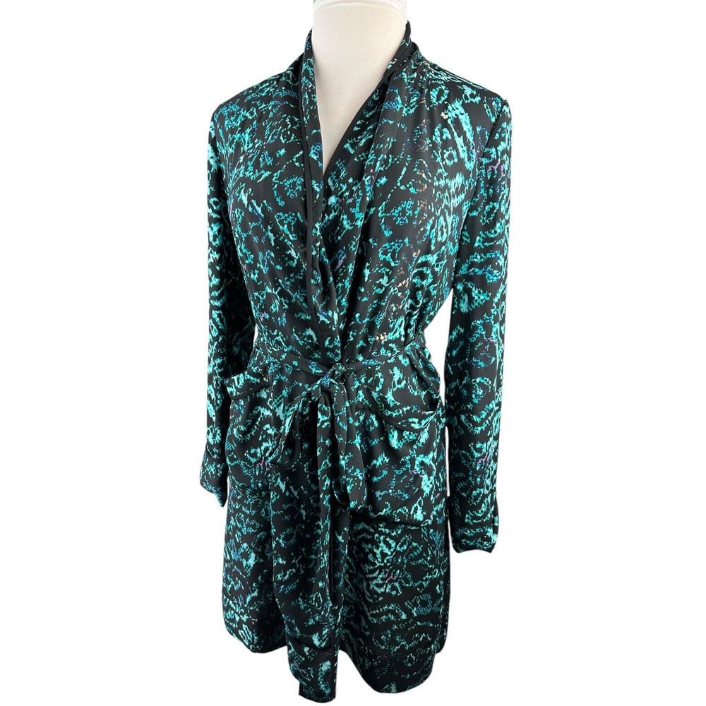 Diane Von Furstenberg Valeria Printed Belted Wrap Jacket Dress Snake Print Med M - Picture 2 of 16